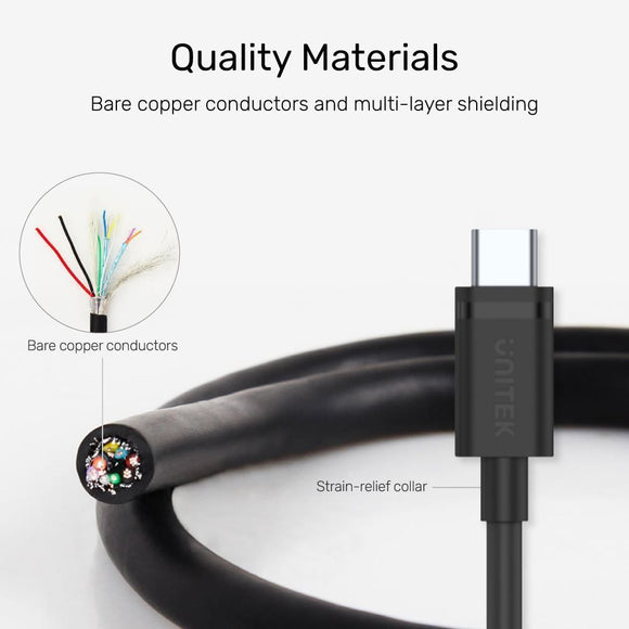 C14103BK-1.5M - Unitek 1.5m USB 3.0 USB-A Male To USB-C Cable. Reversible USB-C.
