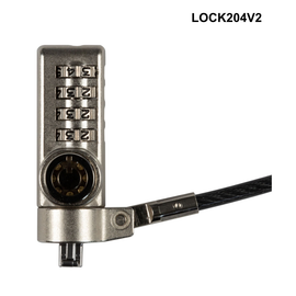 LOCK204V2 - 2m Locking Security Cable for use with Kensington Security Slot