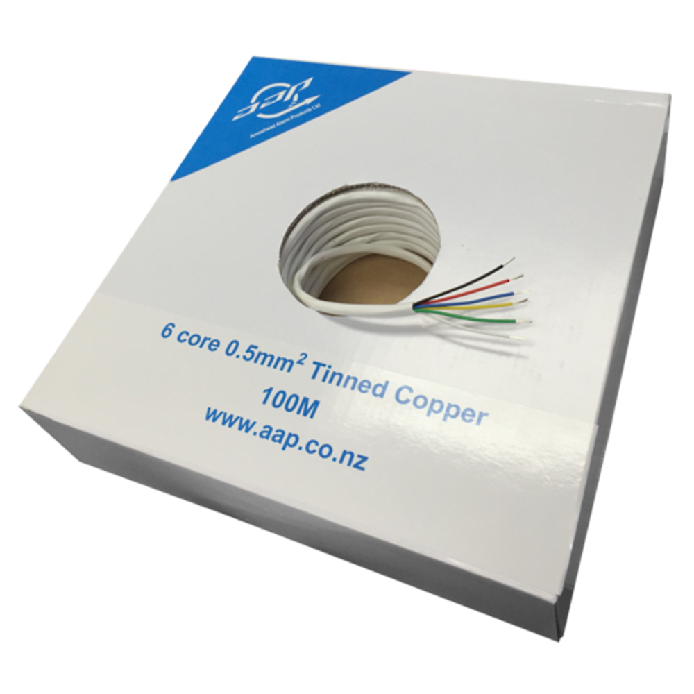 6C5-100-CU - 6-Core 0.5mm Tinned Copper 100m | Essential Security Supplies