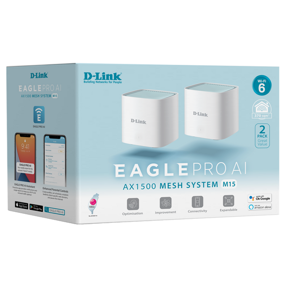 M15-2PK - D-Link EAGLE PRO AI AX1500 Mesh System (2-Pack)