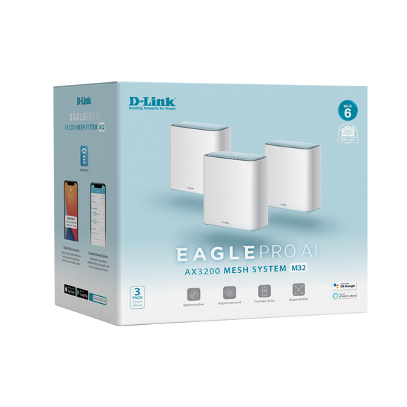 M32-3PK - D-Link EAGLE PRO AI AX3200 Mesh System (3-Pack)