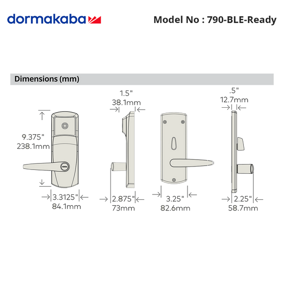 790-BLE-Ready - dormakaba - Electronic Hotel Locks (Bluetooth ready but not enabled)