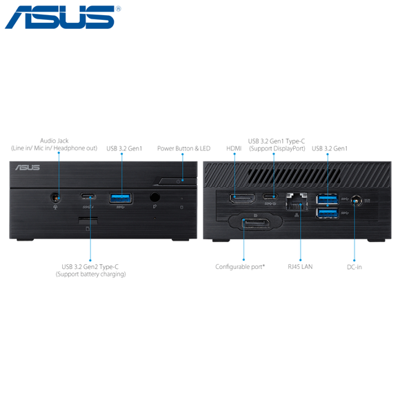 PN62 - ASUS Mini PC Intel I7-10710U 8GB 256GB SSD 1XHDMI 1XDP1.2 USB3.1/3.2 TYPE-C