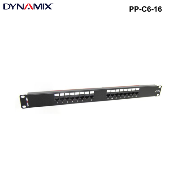 PP-C6- - 19'' Cat6 UTP Patch Panels - Options 12, 16, 24 and 48 Way 16 Port 19'' Cat6 UTP Patch Panel