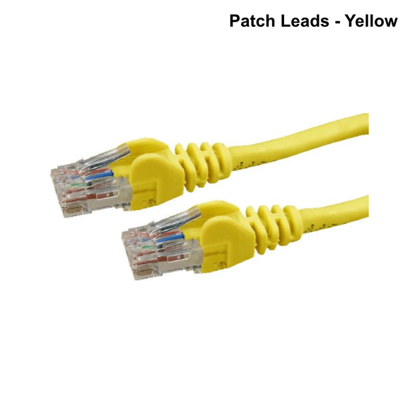 Cat6 UTP Patch Lead (T568A Specification) 250MHz - Black - Select Length - 0.5 to 20m Cat6 UTP Patch Lead - 15m - Yellow