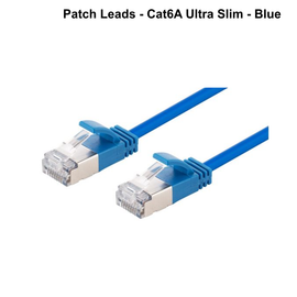 Cat6A SFTP Ultra-Slim Shielded 10G Patch Lead (34AWG) - Black - Select Length - 0.25 to 3m