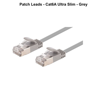 Cat6A SFTP Ultra-Slim Shielded 10G Patch Lead (34AWG) - Black - Select Length - 0.25 to 3m