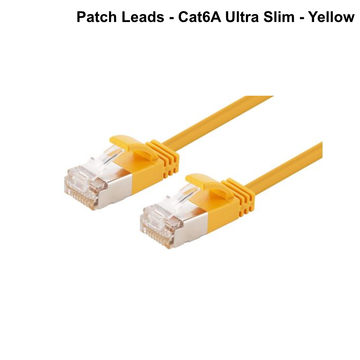 Cat6A SFTP Ultra-Slim Shielded 10G Patch Lead (34AWG) - Black - Select Length - 0.25 to 3m
