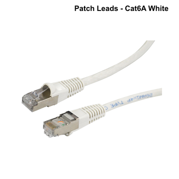 Cat6A SFTP Patch Lead (Cat6 Augmented) 500MHz - Beige - Select Length - 0.5 to 20m Cat6A SFTP Patch Lead - 50m - White