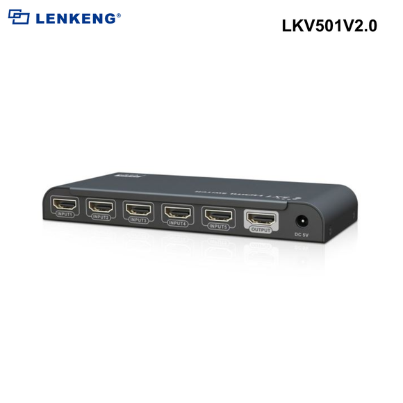 LKV501V2.0 - Lenkeng 4K 5 in 1 out HDMI Switch Ultra HD 4K2K@60Hz