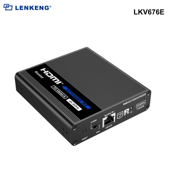 LKV676E - Lenkeng HDMI 2.0 Extender over Cat6/6a. Supports up to 4K, Zero Latency, Two Way IR