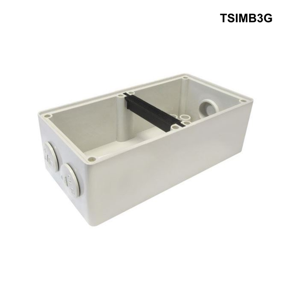 TSIMB - Mounting Base and Lids IP66, Stainless Steel Cover Fastening - Options 1G to 8G Mounting Base 3 Gang IP66