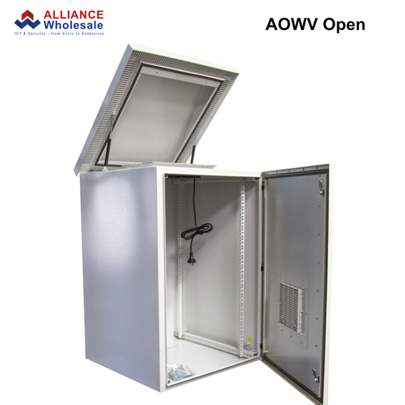 AODWV - Outdoor Vented Wall Mount Cabinet, IP45 Rated, 9RU to 24RU, 400 or 600mm - Grey