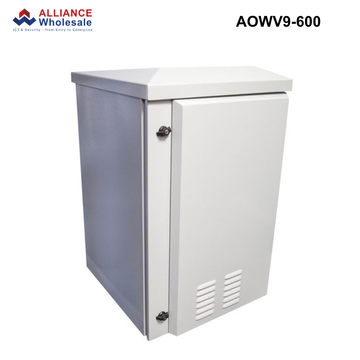 AODWV - Outdoor Vented Wall Mount Cabinet, IP45 Rated, 9RU to 24RU, 400 or 600mm - Grey Outdoor Vented Wall Mount Cabinet - 9RU - 600mm