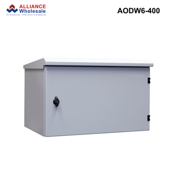 AODW - Outdoor Wall Mount Cabinet, IP65 Rated, 6RU to 24RU, 400 or 600mm - Grey Outdoor Wall Mount Cabinet - 6RU - 400mm