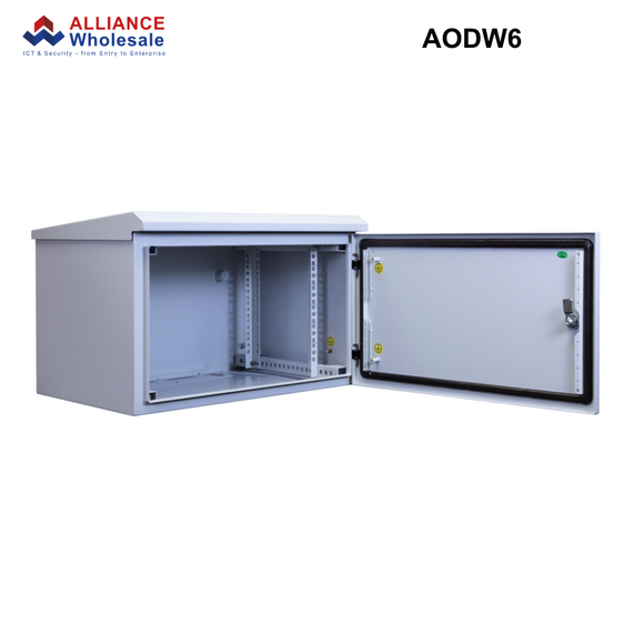 AODW - Outdoor Wall Mount Cabinet, IP65 Rated, 6RU to 24RU, 400 or 600mm - Grey
