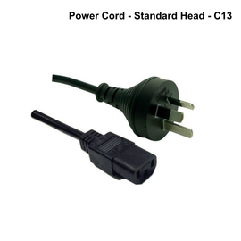 C-POWERC - 3-Pin Plug to IEC C13 Female Plug 10A, SAA Approved Power Cord. 1.0mm copper core. BLACK Colour.