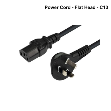C-PFH3PC13 - Flat Head 3-Pin To C13 Clover Shaped Female Connector Flat Head 3-Pin To C13 Clover Shaped - 2m