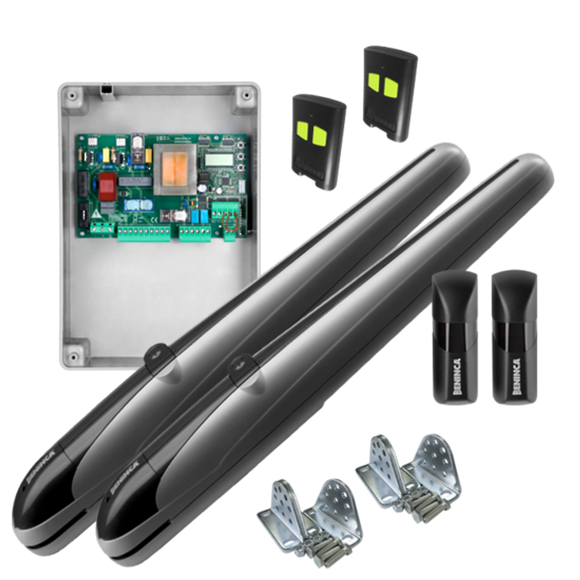 B-BOB3024E.P-BK - Black Edition - 24 V/DC Swing Gate Kit (includes 2x B-BOB3024E, 1x B-BRAINY24, 1x B-PUPILLA, 2x B-TO.GO2VA & 2x B-BSR)