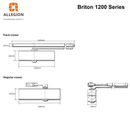 Briton 1120 Series Door Closer - Standard, Hold and Track Arm Options Track Arm