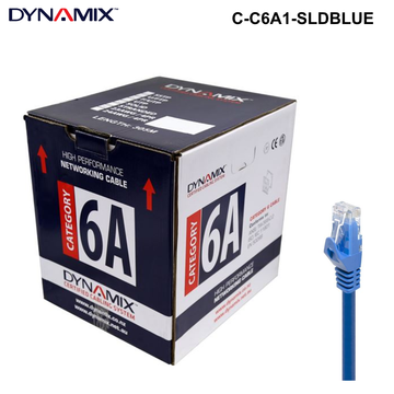 C-C6A1-SLD- 305m Cat6A 10G SFTP SOLID Cable, 23AWGx4P, 500MHzPVC - Colour Options 305m Cat6A SFTP Solid Cable Roll - Blue