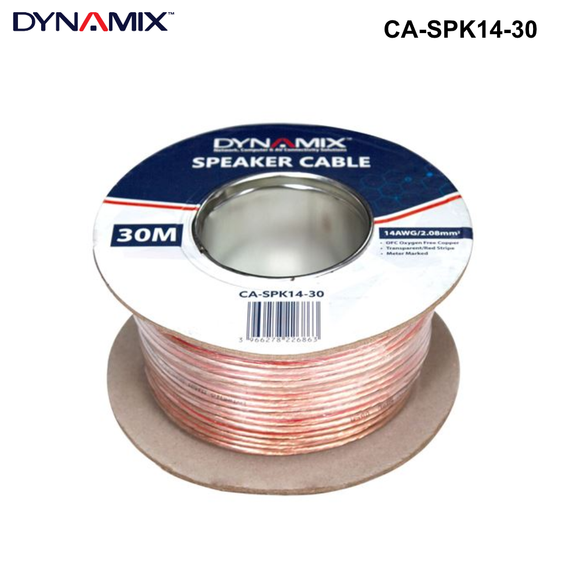 CA-SPK14 - 14AWG/2.08mm Speaker Cable, OFC 51/025BCx2C, Clear PVC Insulation 2.08mm Speaker Cable Clear PVC - 30m
