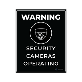 CCTV SIGN-L-BLACK - CCTV Sign, Large W240mm x H300mm