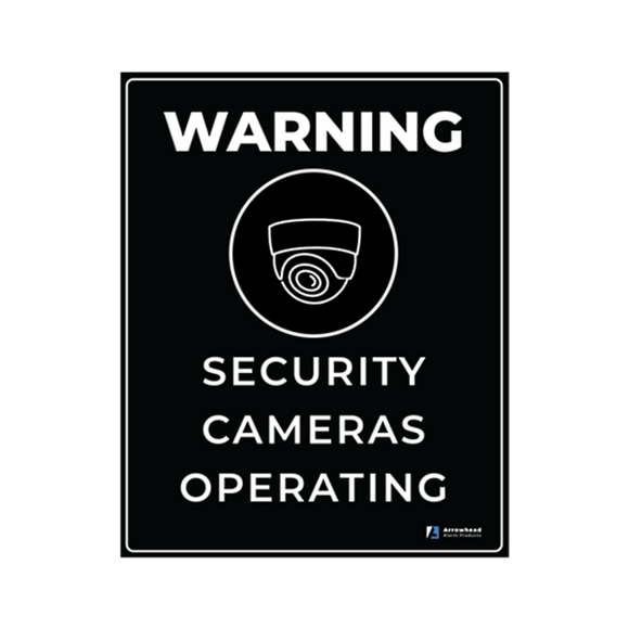 CCTV SIGN-L-BLACK - CCTV Sign, Large W240mm x H300mm
