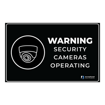 CCTV SIGN-S-BLACK - CCTV Sign, Small W240mm x H150mm