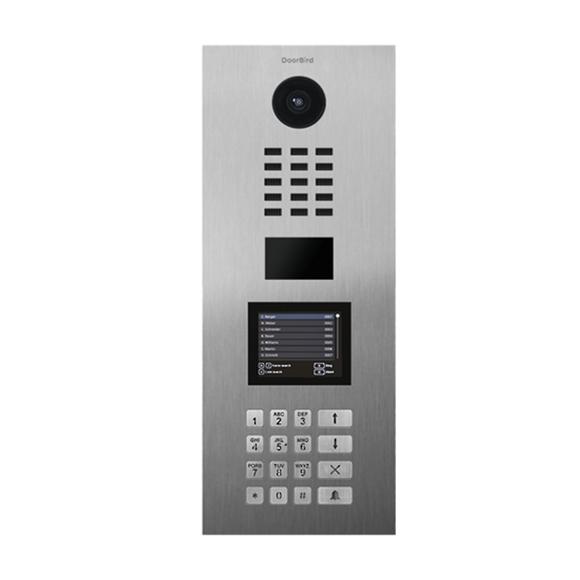 DB-D21DKV - Apartment IP Intercom, Brushed S/Steel, Flush-mounted (Vertical), Integrated Keypad