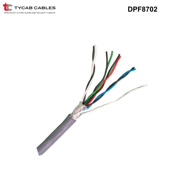 DPF8702 - Tycab 4 Pair Twisted 0.22mm Data Cable Shielded Copper - 100, 250 or 500m 4 Pair Twisted 0.22mm Shielded - 500m