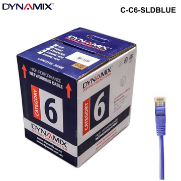 C-C6-SLD - 305m Cat6 Blue UTP SOLID Cable Roll, 250MHz, 23AWGx4P, PVC - Colour Options 305m Cat6 UTP Solid Cable Roll - Blue