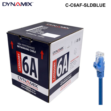C-C6AF-SLD - 305m Cat6A FUTP Solid Cable Reel Box 500MHz, 23AWGx4P, PVC - Colour Options 305m Cat6A FUTP Solid Cable Roll - Blue