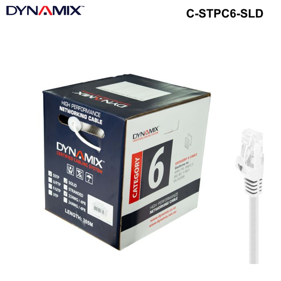 C-STPC6-SLD - 305m Cat6 SSTP Solid Shielded Cable Roll, 100MHz