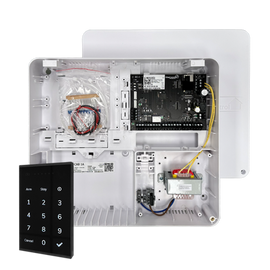 EC-PLAS KP B - EC security alarm panel with (EC-KP Black Keypad) in enclosed plastic cabinet