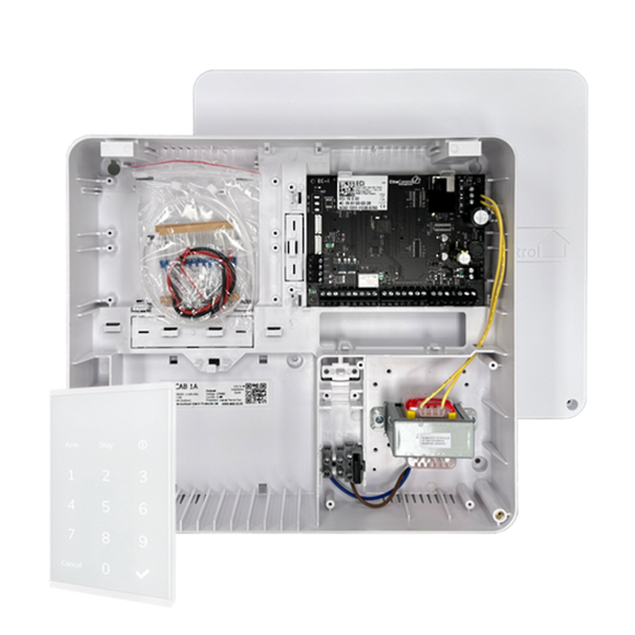 EC-PLAS KP W - EC security alarm panel with (EC-KP White Keypad) in enclosed plastic cabinet
