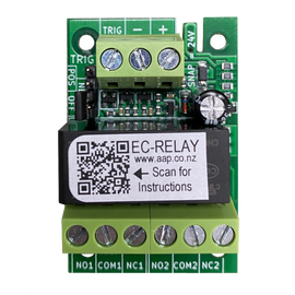 EC-RELAY - DPDT 8A Relay board, 12/24V AC/DC, with Low Current Trigger Option