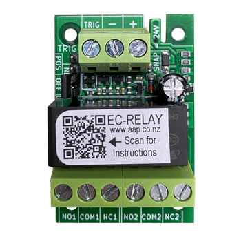 EC-RELAY - DPDT 8A Relay board, 12/24V AC/DC, with Low Current Trigger Option
