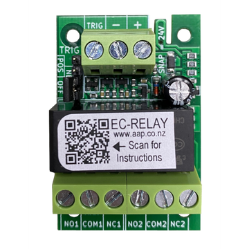 EC-RELAY - DPDT 8A Relay board, 12/24V AC/DC, with Low Current Trigger Option