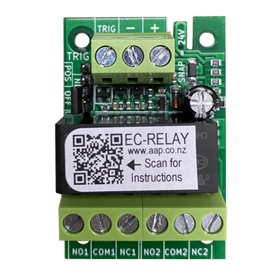 EC-RELAY - DPDT 8A Relay board, 12/24V AC/DC, with Low Current Trigger Option