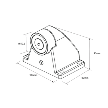 EMH50-FMHD - Lockwood Heavy Duty Floor Mount Fire Door Hold Back 12-24VDC 23kg Hold