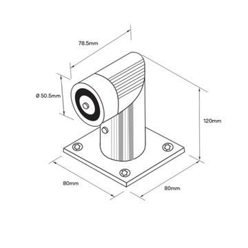 EMH50-FM - Lockwood Floor Mount Fire Door Hold Back 12-24VDC 23kg Hold