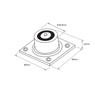 EMH50-WM - Lockwood Wall Mount Fire Door Hold Back 12-24VDC 23kg Hold