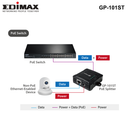 GP-101ST - Edimax Gigabit PoE+ Splitter. Adjustable output power 5, 9,12VDC