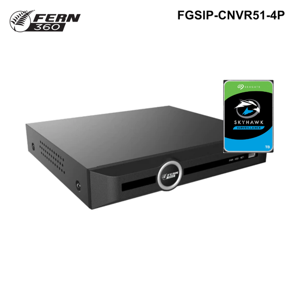 FGSIP-CNVR51-4P - FERN360 - 5Ch Network Video Recorder with 4x PoE ports, 80Mbps (no HDD)
