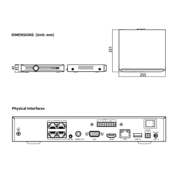 FGSIP-CNVR51-4P - FERN360 - 5Ch Network Video Recorder with 4x PoE ports, 80Mbps (no HDD)