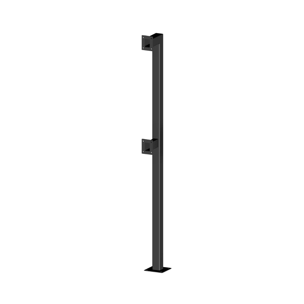 FPAC-EQ2 - FERN360 Floor Mount 2.1m High Access Control Bollard- Single or Dual Black - Dual Reader