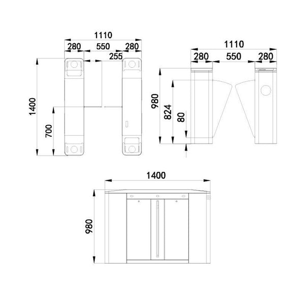 FGES-FB550-3 - FERN360 - Stainless Steel Flap Barrier