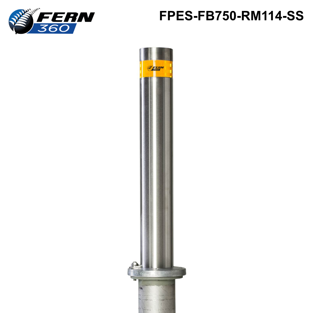 FPES-FB750-RM114-SS - FERN360 Stainless Steel Fixed Bollard Removable - 114mm dia x 750mm
