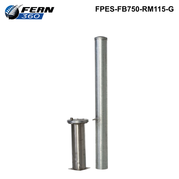 FPES-FB750-RM114-SS - FERN360 Stainless Steel Fixed Bollard Removable - 114mm dia x 750mm